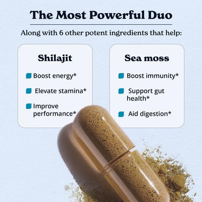 Shilajit, Ashwagandha & Sea Moss Capsules